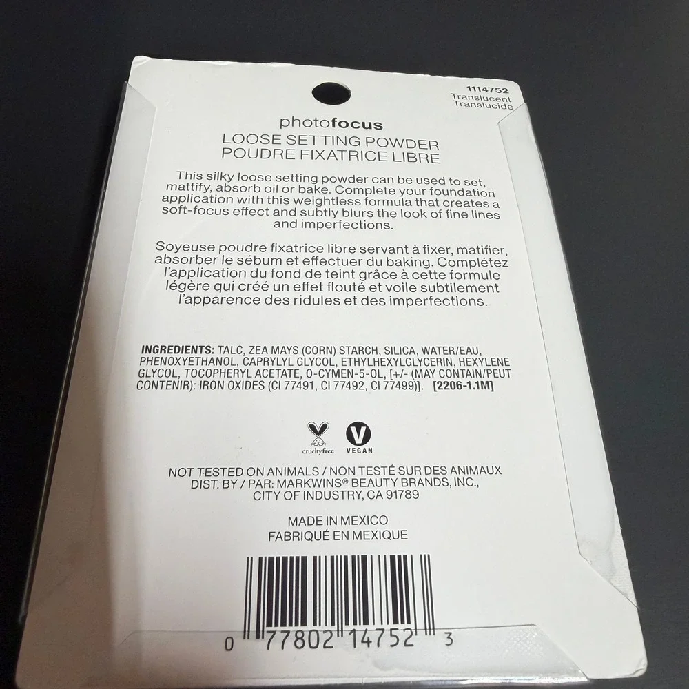 Wet n Wild Photo Focus Loose Setting Powder Translucent 1114752 Matte 0.70oz New